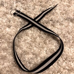 Black and white fabric belt